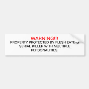 WARNING BUMPER STICKER