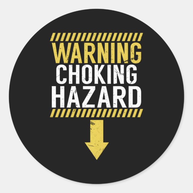 Warning Choking Hazard Dick Joke Gif For Classic Round Sticker (Front)