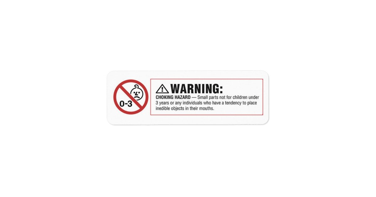 Warning Choking Hazard Vending Label Sticker Zazzle