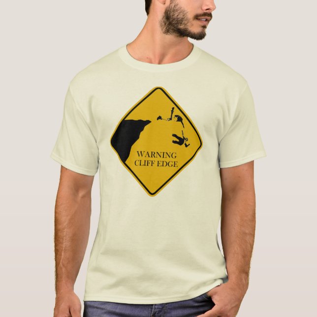 Warning Cliff Edge T-Shirt (Front)
