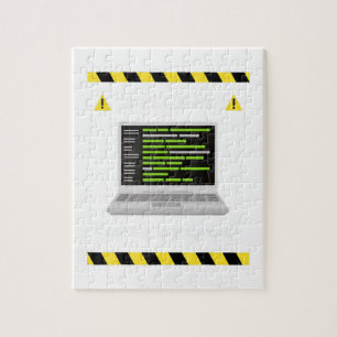 Warning Coding In Progress Computer Programmer Dev Jigsaw Puzzle