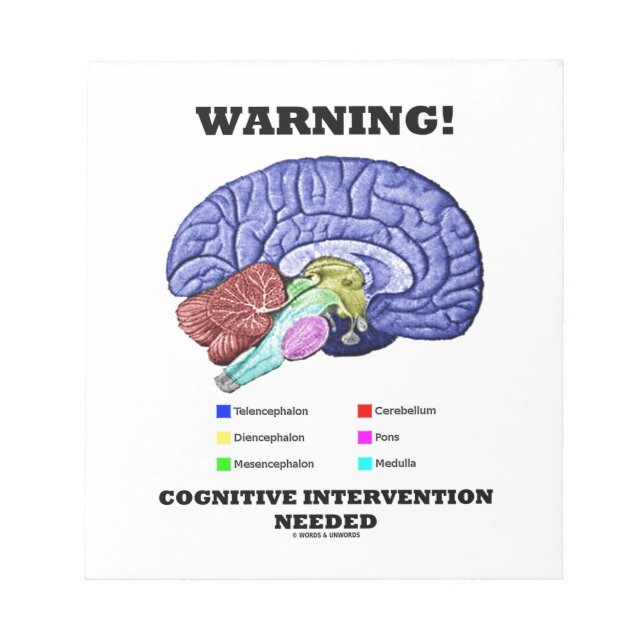 Warning! Cognitive Intervention Needed Notepad (Front)