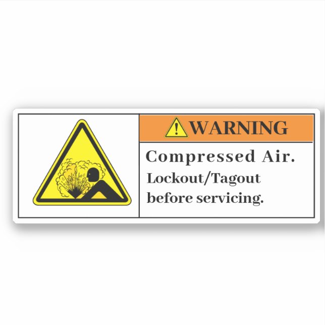 Warning Compressed Air Label (Front)