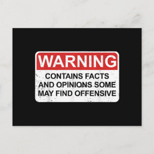 Warning Contains Facts And Opinions Some May Find Holiday Postcard