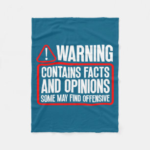 Warning Contains Facts Opinions Some Illustration Fleece Blanket