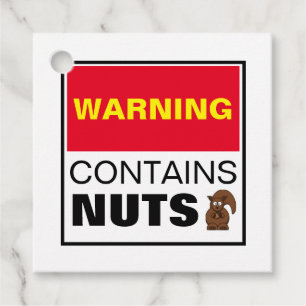 WARNING Contains Nuts Favour Tags