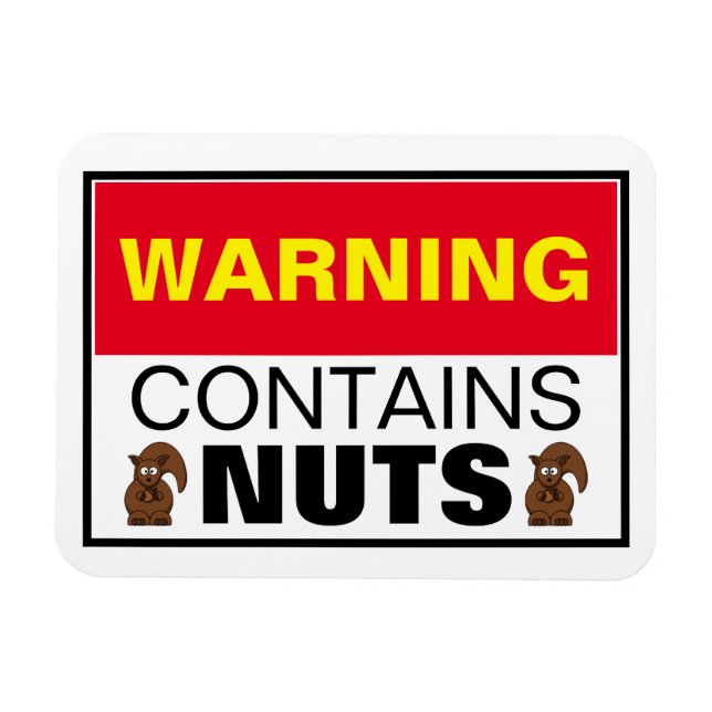 WARNING Contains Nuts Magnet (Horizontal)