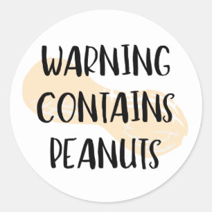 Warning Contains Peanuts Allergen Label Peanut