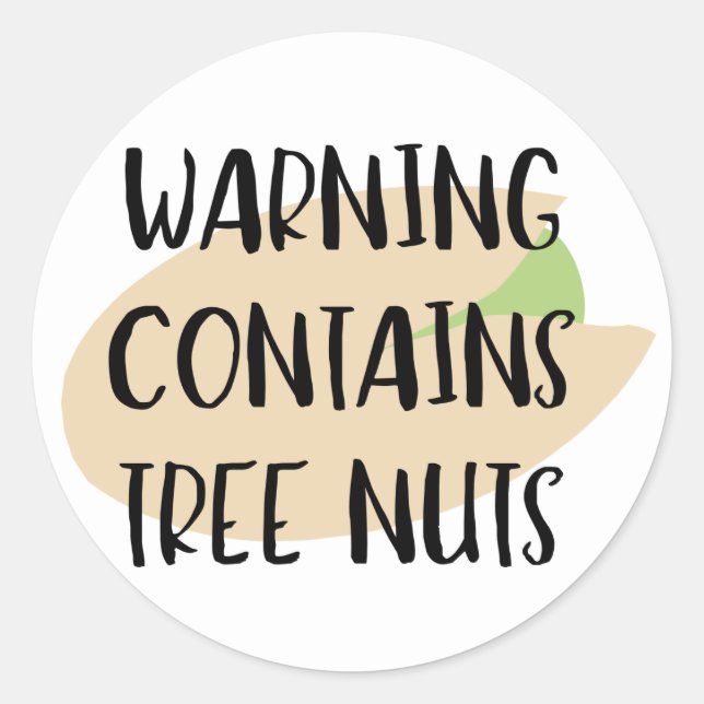 Warning Contains Tree Nuts Allergen Label Nuts (Front)