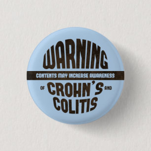 Warning! Contents May Increase Awareness - Blue 3 Cm Round Badge