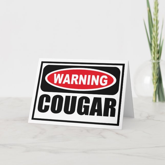 Warning COUGAR Greeting Card (Front)