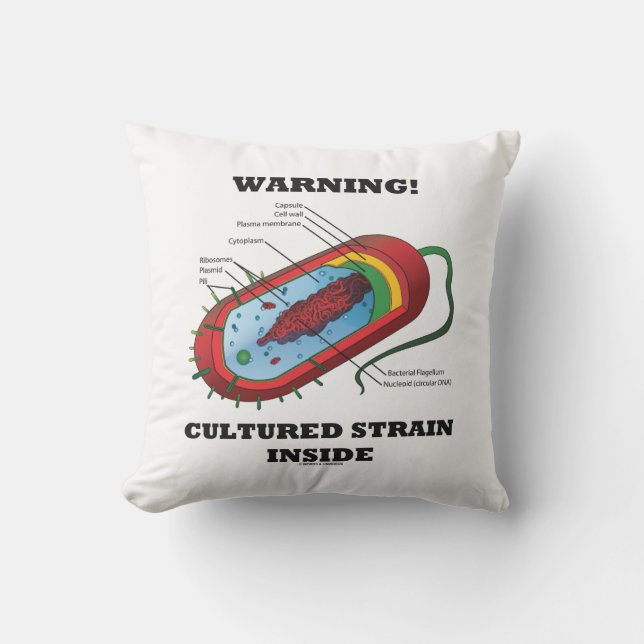 Warning! Cultured Strain Inside Bacterium Cushion (Front)