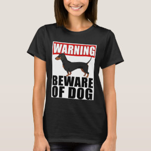 Warning Dachshund Beware Of Dog Sticker Funny For T-Shirt