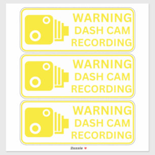 Warning Dash CAM Recording Vehicle Camera Security