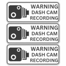 Warning Dash CAM Recording Vehicle Camera Security