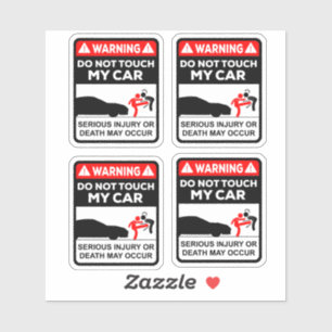 Warning Do Not Touch My Car Vinyl Stickers