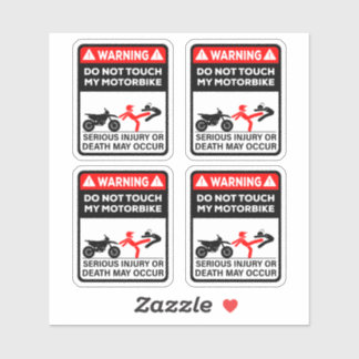 Warning Do Not Touch My Motorbike Vinyl Stickers