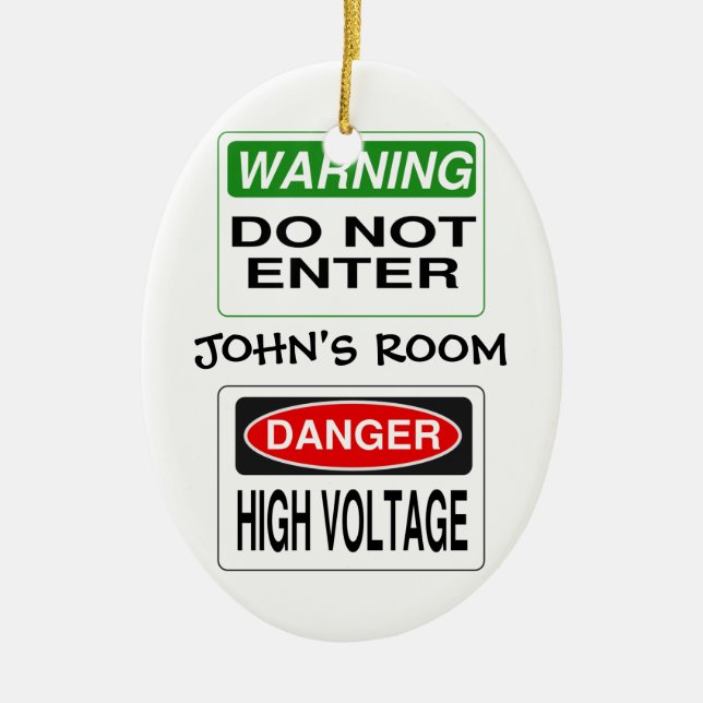 Warning door ornament - customise! (Front)