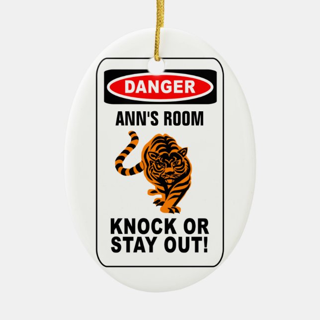 Warning door ornament - customise! (Front)