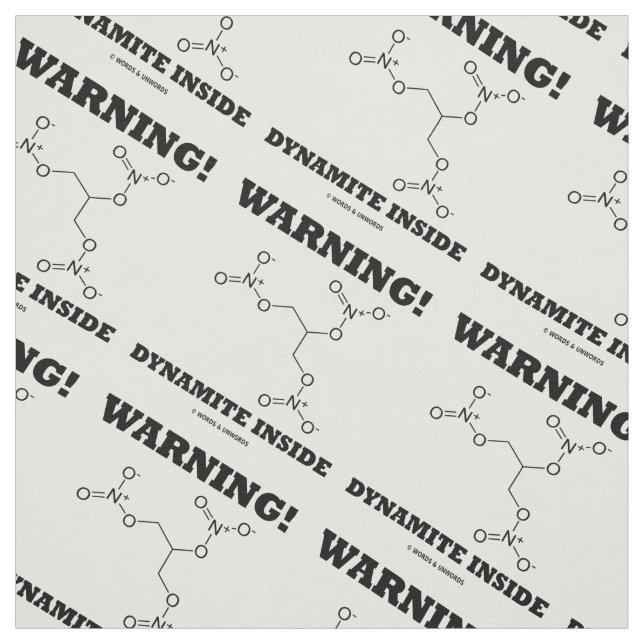Warning! Dynamite Inside Nitroglycerin Molecule Fabric (Swatch)