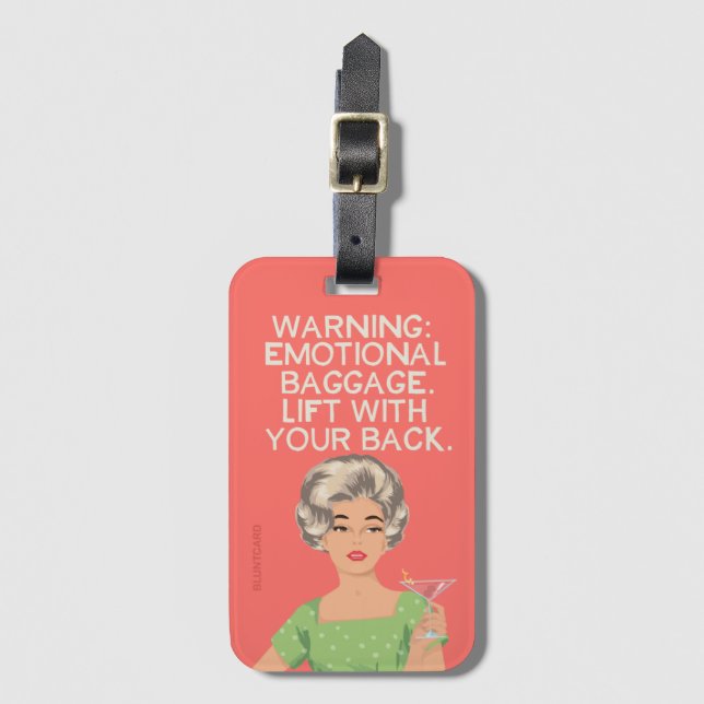 Warning, emotional baggage. luggage tag (Front Vertical)