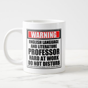 Warning English Language And Literature Professor Large Coffee Mug