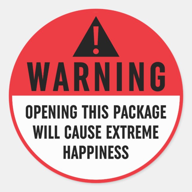 Warning Extreme Happiness Label (Front)