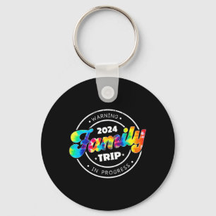 Warning Family Trip In Progress 2024 Tie Dye Key Ring