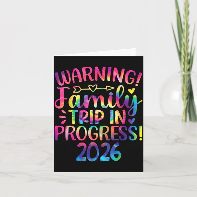 Warning Family Trip In Progress 2026  Card (Front)