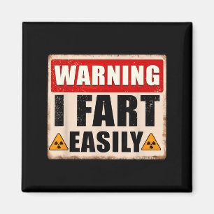 Warning Fart Easily Funny Quote Sarcastic Men Magnet