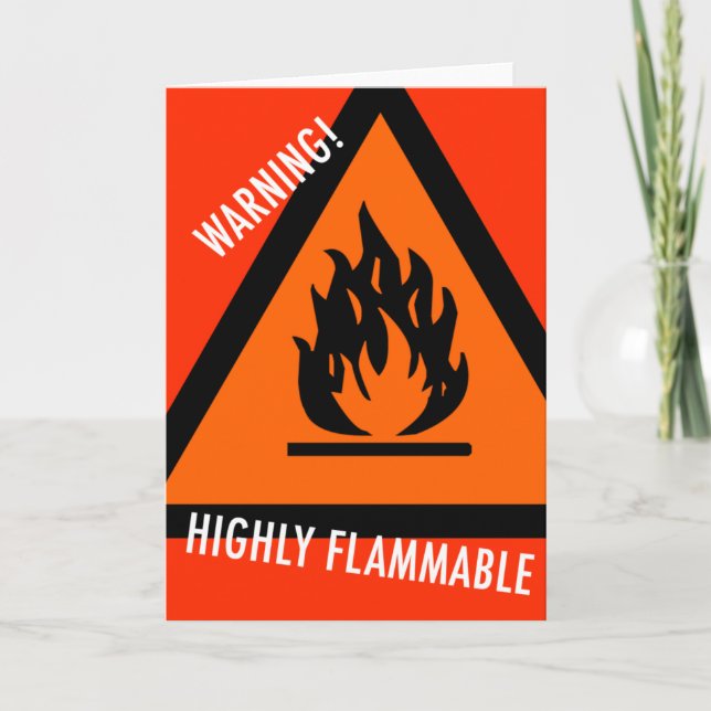 Warning: Flammable card (Front)
