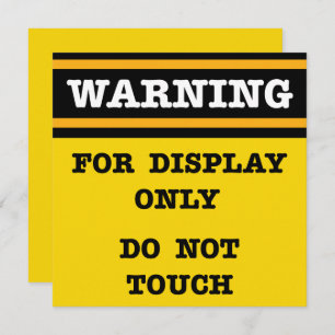 Warning For Display Only Do Not Touch Card