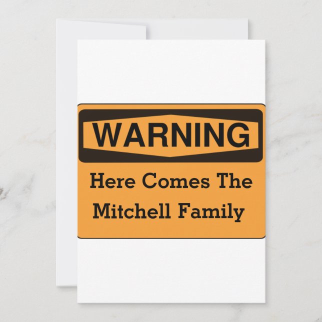 Warning Fun Family Reunion Invitations (Front)