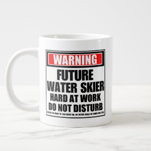 Warning Future Water Skier Hard At Work Large Coffee Mug