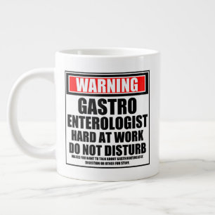 Warning Gastroenterologist Hard At Work Large Coffee Mug