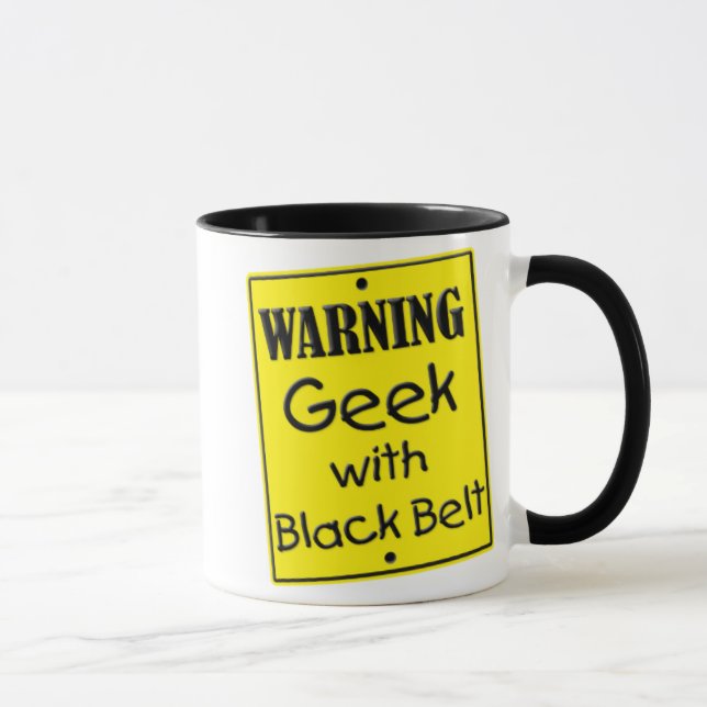 Warning Geek with Black Belt Mug (Right)