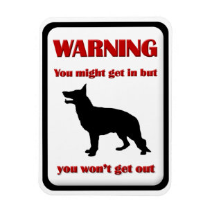 WARNING German Shepherd Magnet