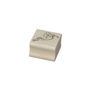 Warning ghost illustration art stamp