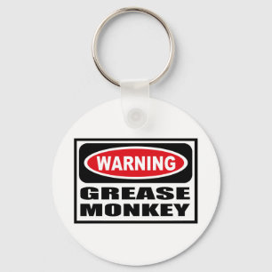 Warning GREASE MONKEY Key Chain