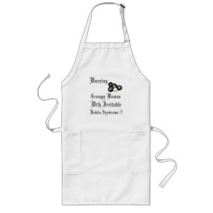 Warning Grumpy Bowls Woman With Irritable Bowls, Long Apron