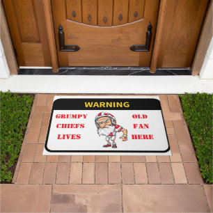 Warning Grumpy Old Chiefs Fan Lives Here Door Mat