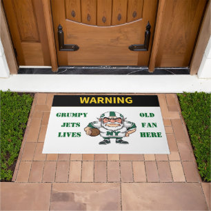 Warning Grumpy Old Jets Fan Lives Here Doormat