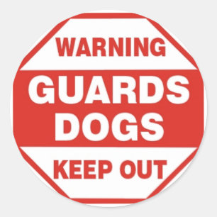 Warning Guard Dog Security Sticker