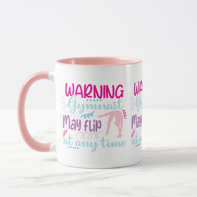 Warning Gymnast May Flip at Any Time Mug (Left)
