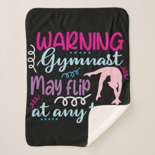 Warning Gymnast May Flip at Any Time Sherpa Blanket