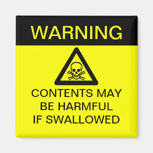 WARNING - Harmful if Swallowed (Customisable!) Magnet