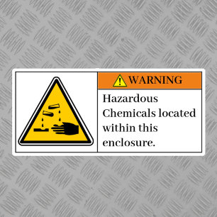 Warning Hazardous Chemicals Label
