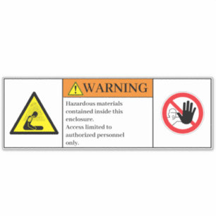 Warning Hazardous Materials Label