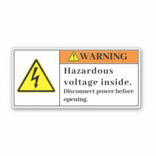 Warning Hazardous Voltage Label EFr