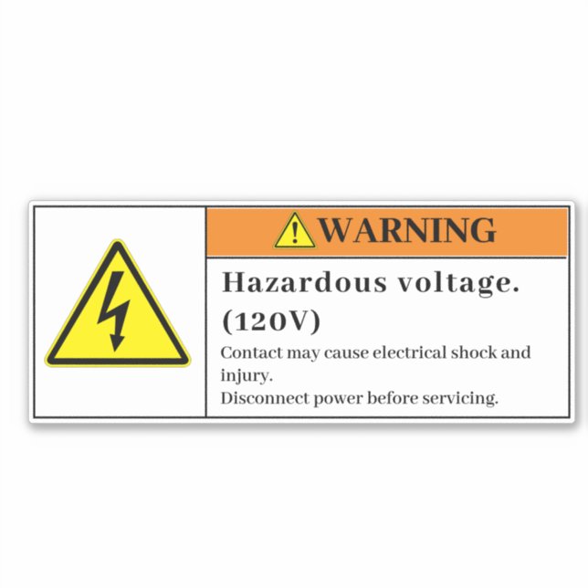Warning Hazardous Voltage Label VLO9 (Front)